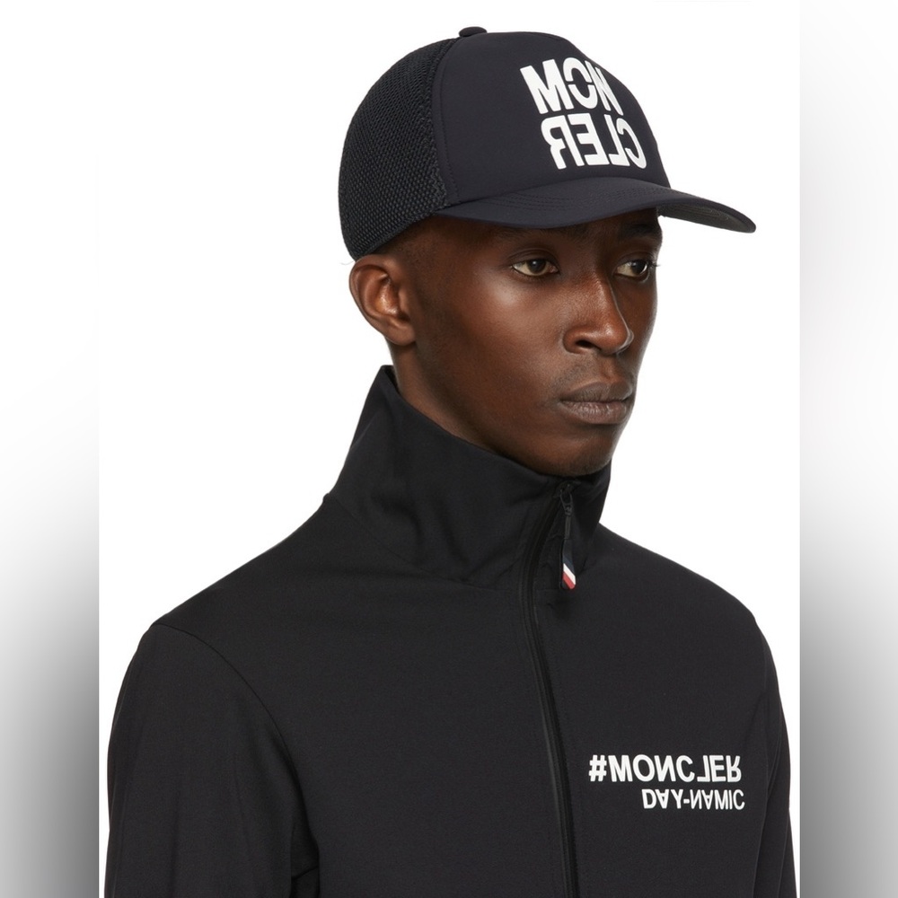 2022 MONCLER GRENOBLE BACKWARDS LOGO MESH CAP